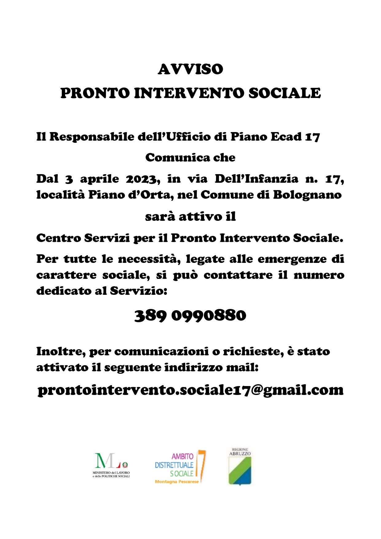 Centro Servizi per il Pronto Intervento Sociale
